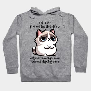 Oh Lord! Give Me The Strength Funny Cat Quote Hoodie